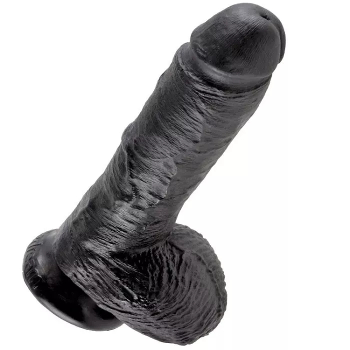 KING COCK - 8 GODE NOIR AVEC BOULES 20.3 CM 11045