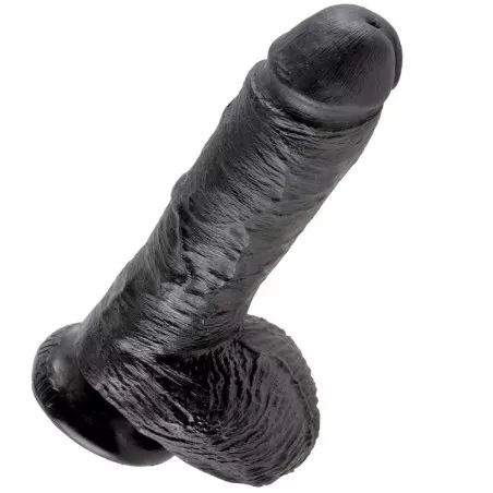 KING COCK - 8 GODE NOIR AVEC BOULES 20.3 CM 11045