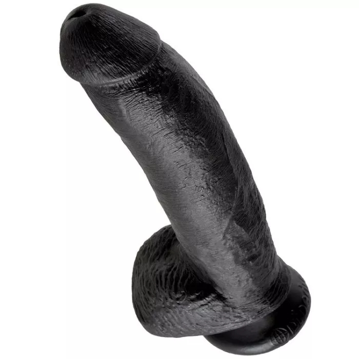 KING COCK - 9 GODE NOIR AVEC BOULES 22.9 CM 11047