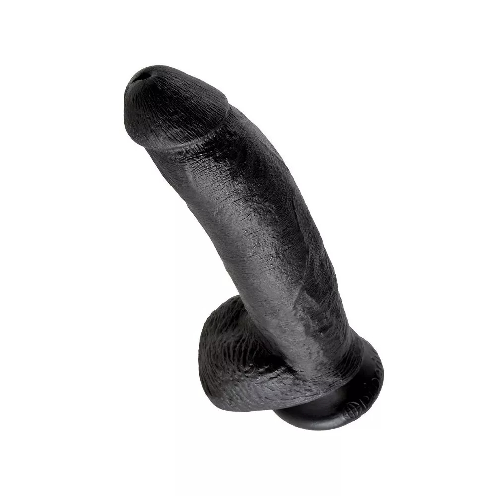 KING COCK - 9 GODE NOIR AVEC BOULES 22.9 CM 11047