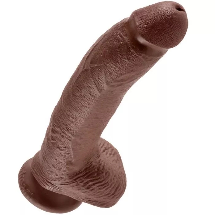 KING COCK - 9 GODE MARRON AVEC BOULES 22.9 CM 11048