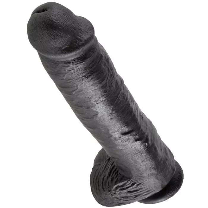 KING COCK - 11 GODE NOIR AVEC BOULES 28 CM 11053