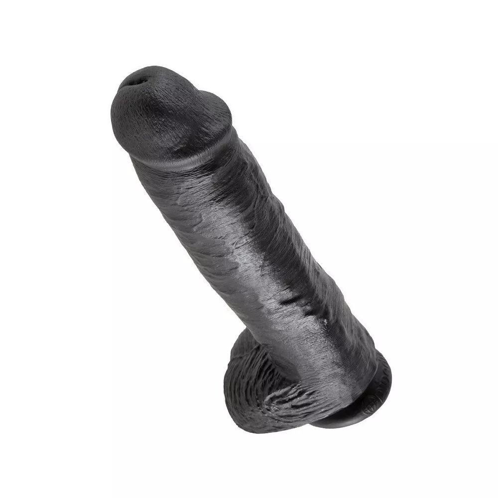 KING COCK - 11 GODE NOIR AVEC BOULES 28 CM 11053