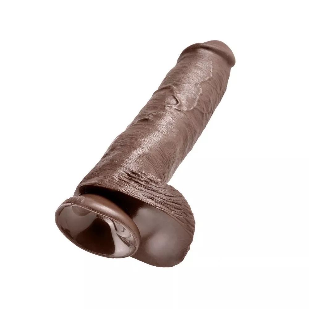 KING COCK - 11 GODE MARRON AVEC BOULES 28 CM 11054