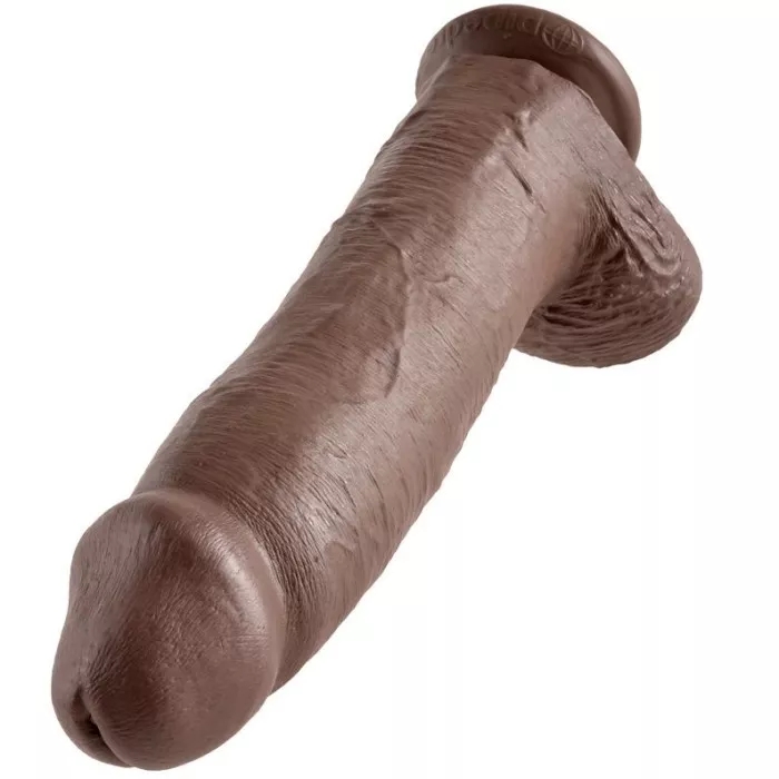 KING COCK - 12 GODE MARRON AVEC BOULES 30.48 CM 11056