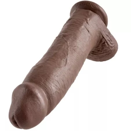 KING COCK - 12 GODE MARRON AVEC BOULES 30.48 CM 11056