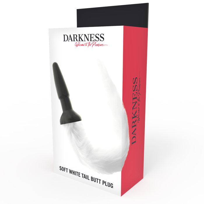 DARKNESS - PLUG ANAL EN SILICONE AVEC QUEUE BLANCHE 14869