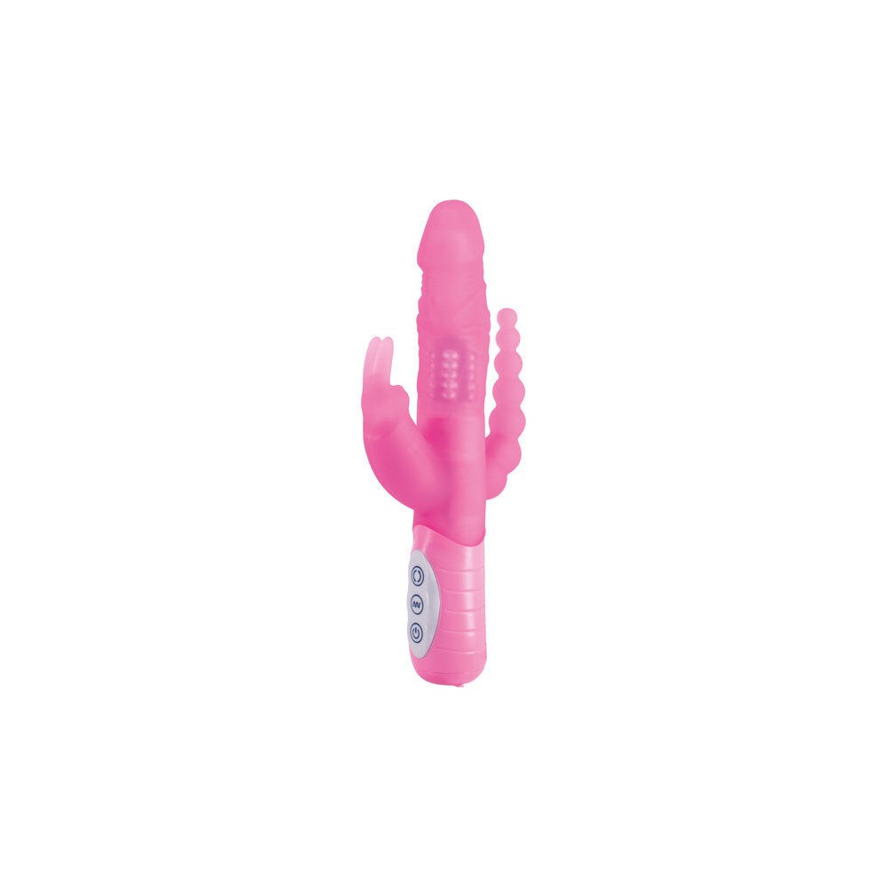 SEVEN CREATIONS - E RABBIT SLIMINE TRIPLE PLAYVIBRATEUR TRIPLE STIMULATION ROSE 11803