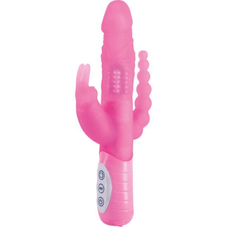 SEVEN CREATIONS - E RABBIT SLIMINE TRIPLE PLAYVIBRATEUR TRIPLE STIMULATION ROSE 11803