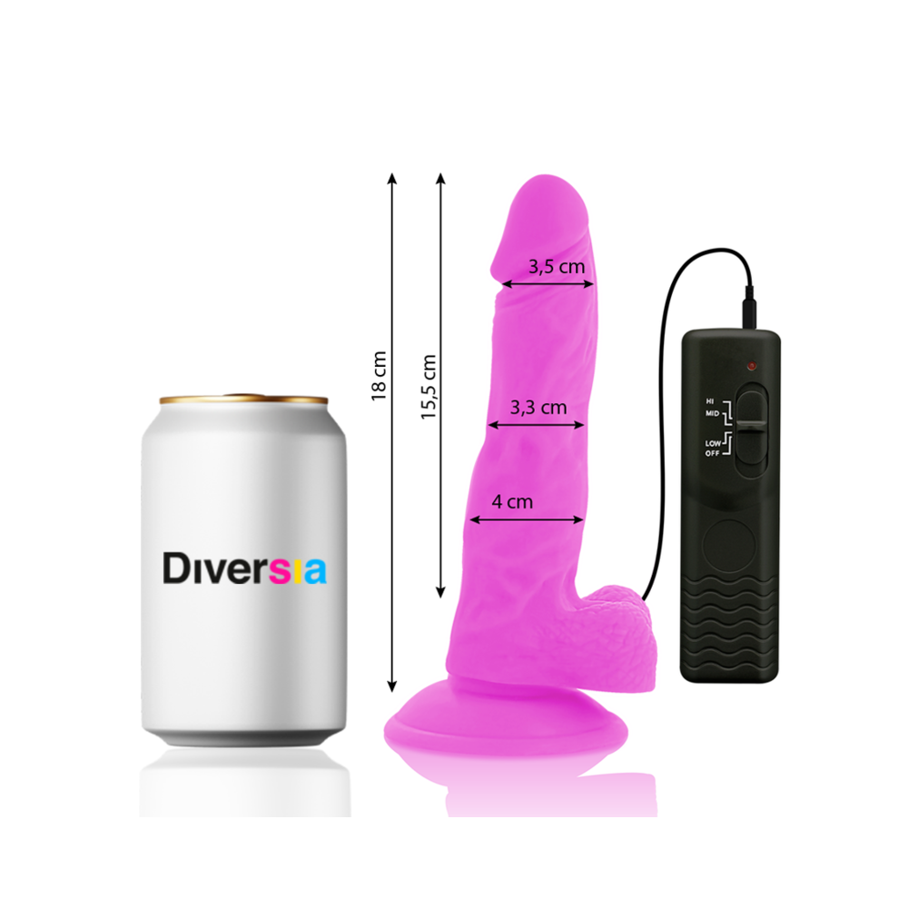 DIVERSIA - DILDO VIBRANT FLEXIBLE 18 CM - VIOLET 11978