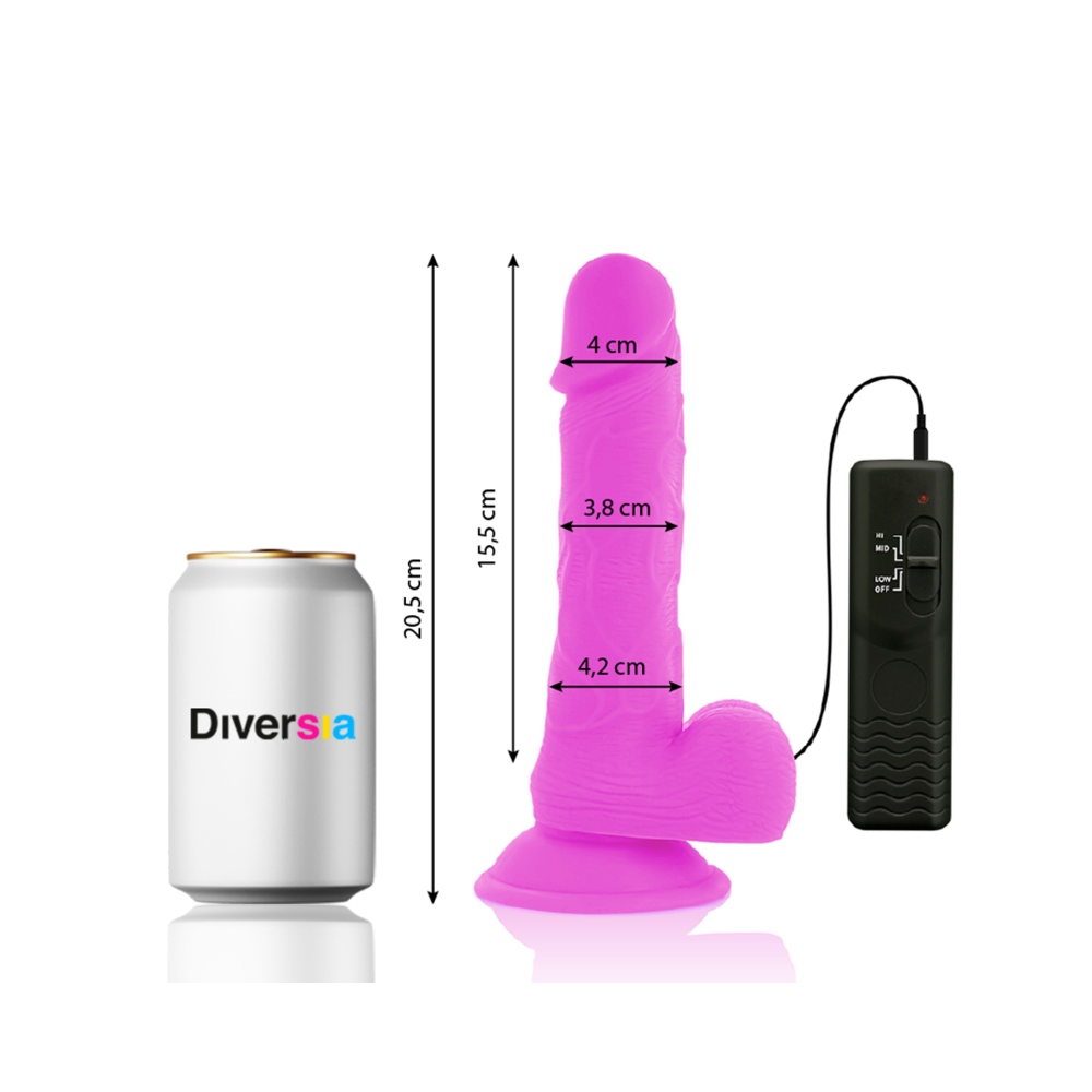 DIVERSIA - DILDO VIBRANT FLEXIBLE 20,5 CM - VIOLET 11979