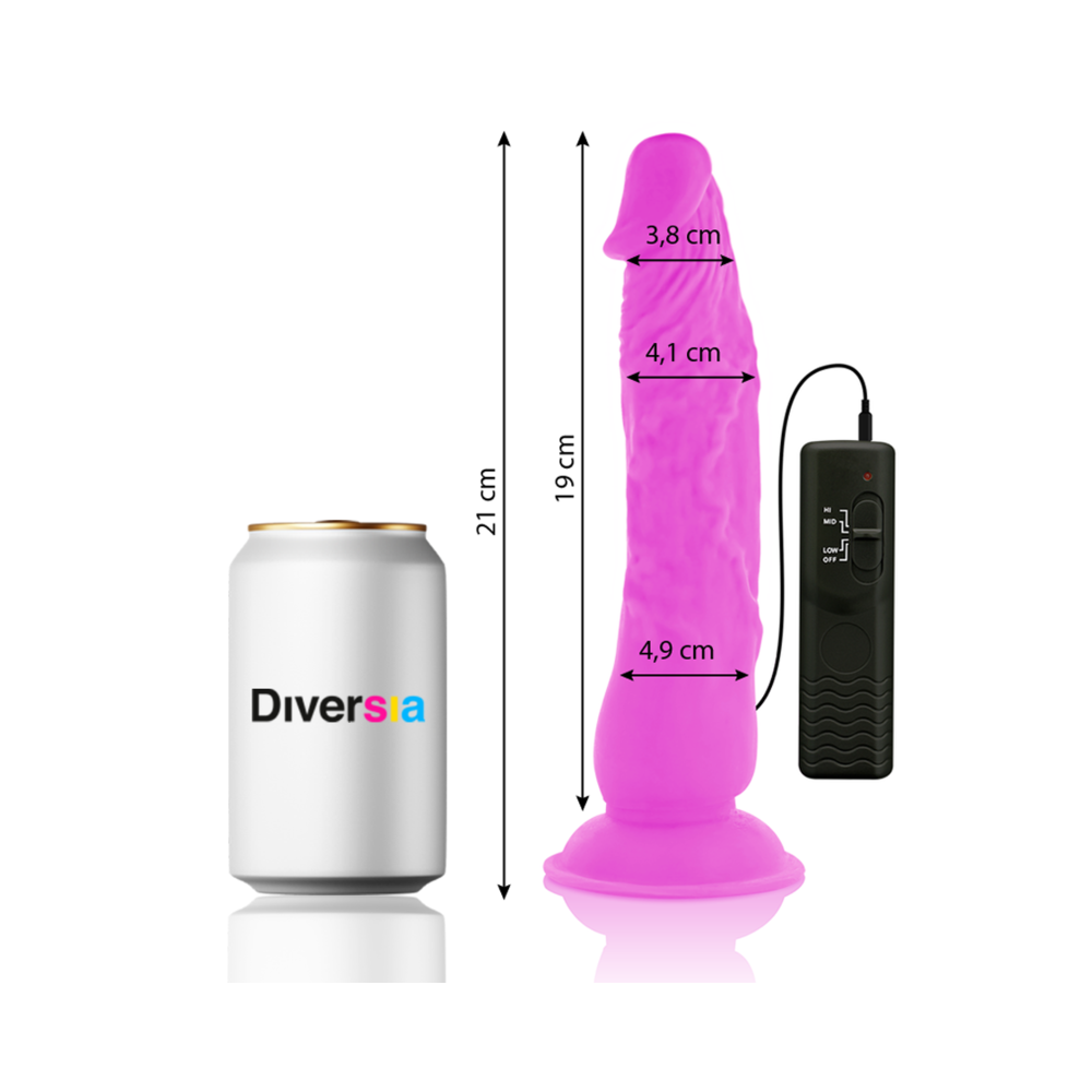 DIVERSIA - DILDO VIBRANT FLEXIBLE 21 CM - VIOLET 11980