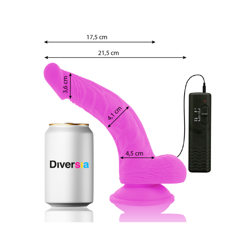 DIVERSIA - DILDO VIBRANT FLEXIBLE 21,5 CM - VIOLET 11982