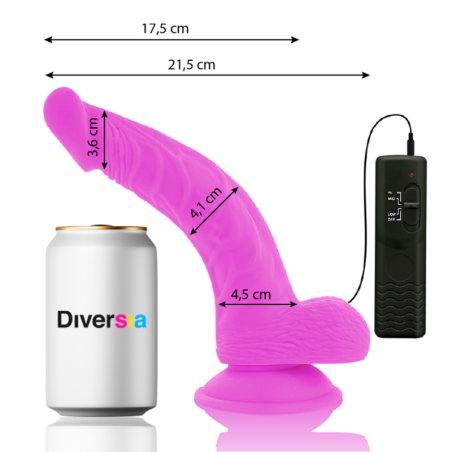 DIVERSIA - DILDO VIBRANT FLEXIBLE 21,5 CM - VIOLET 11982