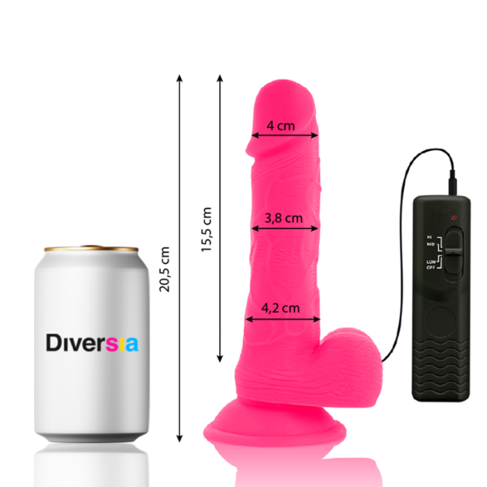 DIVERSIA - DILDO VIBRANT FLEXIBLE 20,5 CM - ROSE 11984