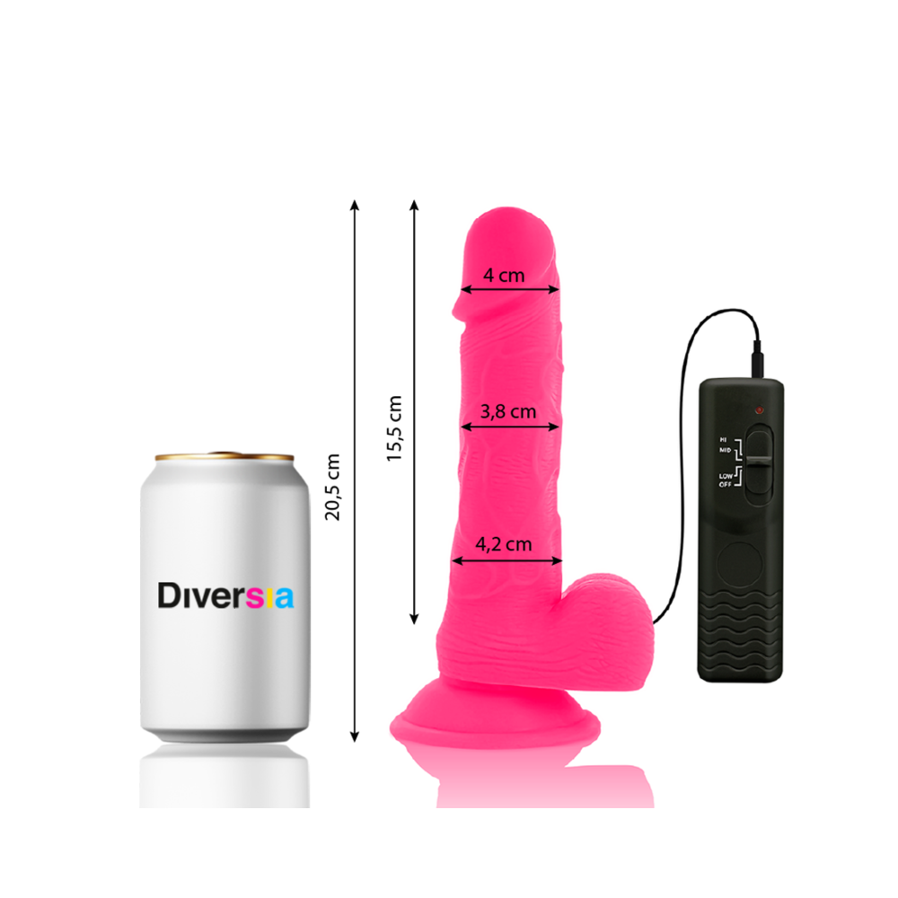 DIVERSIA - DILDO VIBRANT FLEXIBLE 20,5 CM - ROSE 11984