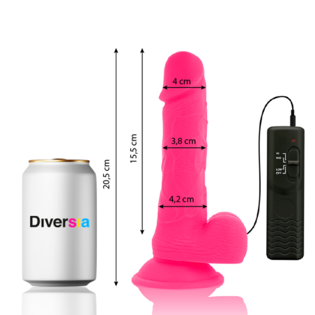 DIVERSIA - DILDO VIBRANT FLEXIBLE 20,5 CM - ROSE 11984