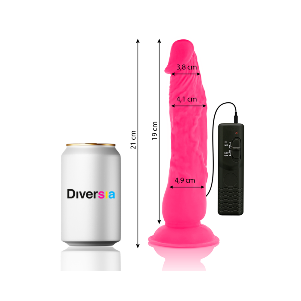 DIVERSIA - DILDO VIBRANT FLEXIBLE 21 CM - ROSE 11985