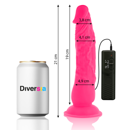 DIVERSIA - DILDO VIBRANT FLEXIBLE 21 CM - ROSE 11985