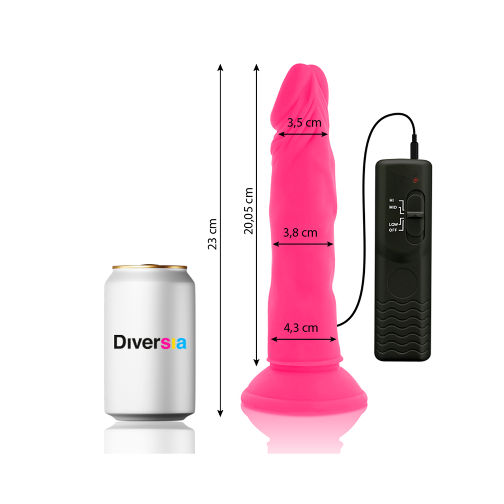 DIVERSIA - DILDO SOUPLE AVEC VIBRATION 23 CM - ROSE 11986