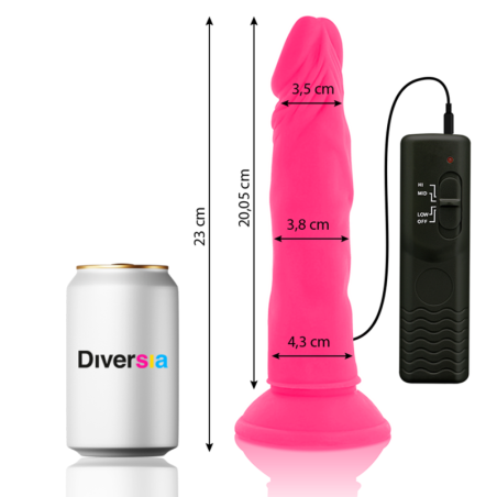 DIVERSIA - DILDO SOUPLE AVEC VIBRATION 23 CM - ROSE 11986