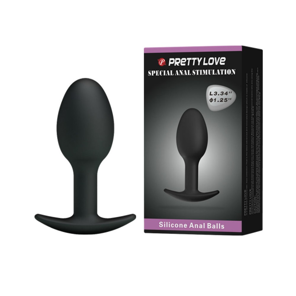 PRETTY LOVE - PLUG ANAL EN SILICONE 6.5 CM NOIR 14787