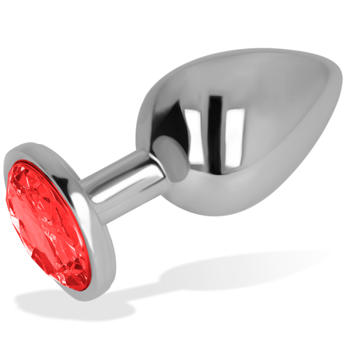 OHMAMA - PLUG ANAL AVEC CRISTAL ROUGE 8 CM 14997