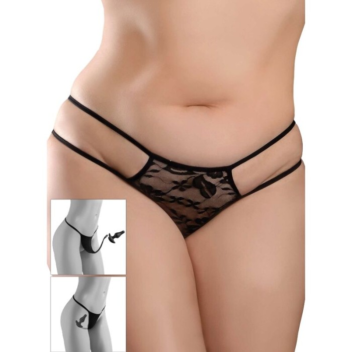 HOOK UP PANTIES - CROTCHLESS PLEASURE PEARLS SIZE XL/XXL 17337