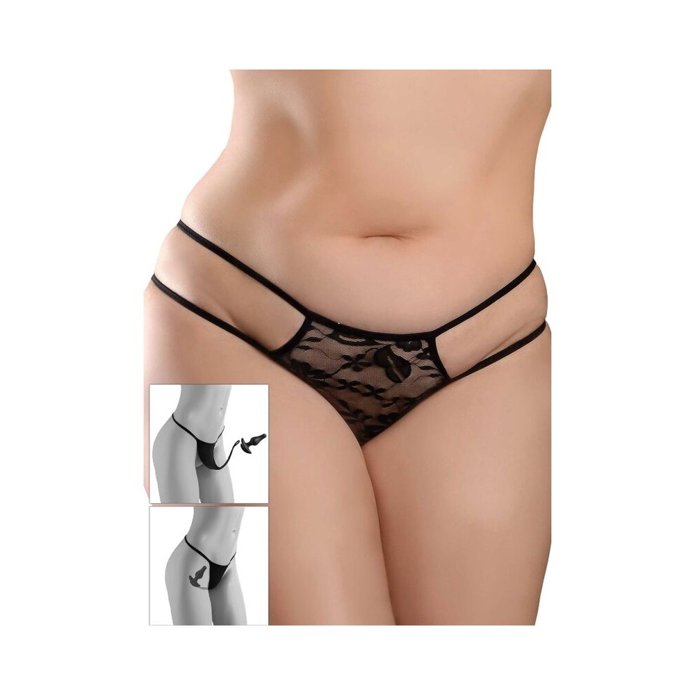 HOOK UP PANTIES - CROTCHLESS PLEASURE PEARLS SIZE XL/XXL 17337