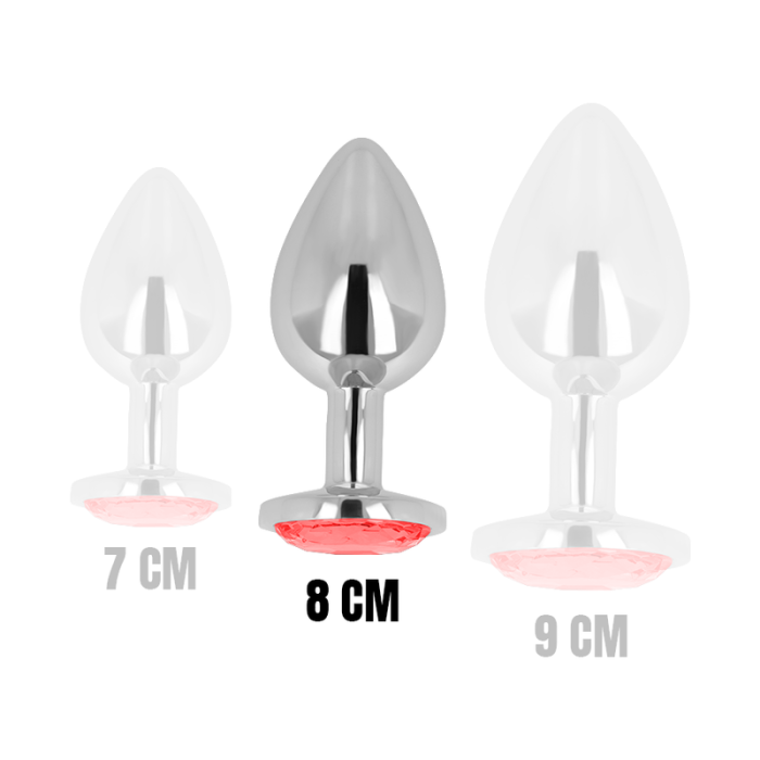 OHMAMA - PLUG ANAL AVEC CRISTAL ROUGE 8 CM 14997