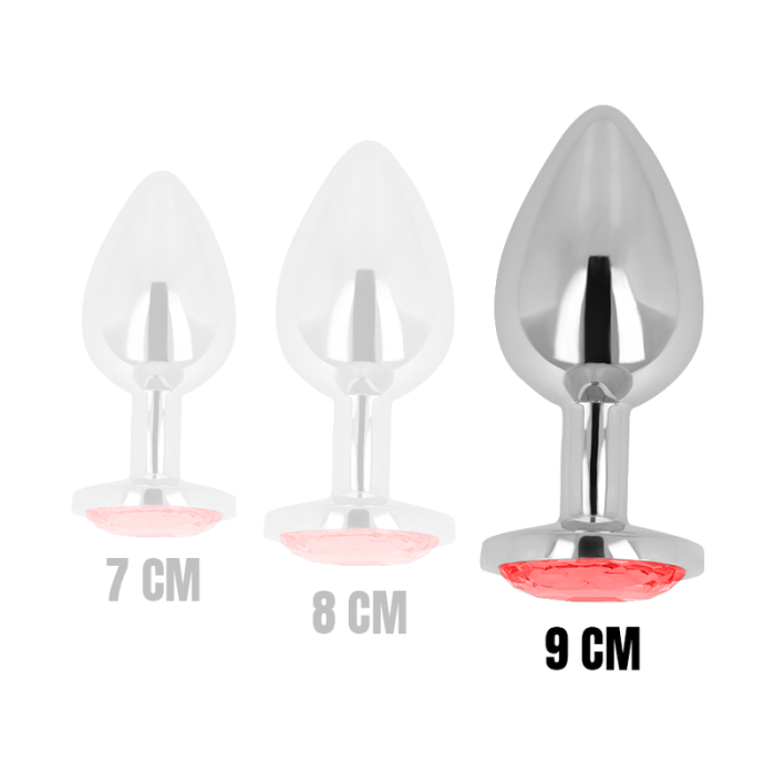 OHMAMA - PLUG ANAL AVEC CRISTAL ROUGE 9 CM 14998