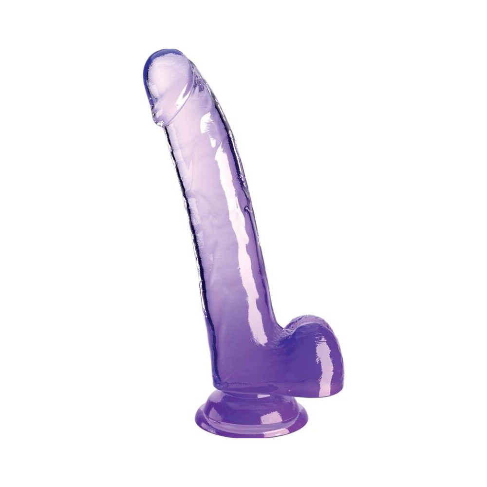 KING COCK - CLEAR GODE AVEC TESTICULES 20.3 CM VIOLET 18053