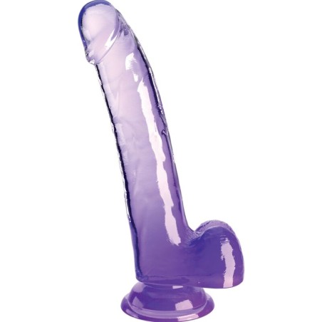 KING COCK - CLEAR GODE AVEC TESTICULES 20.3 CM VIOLET 18053