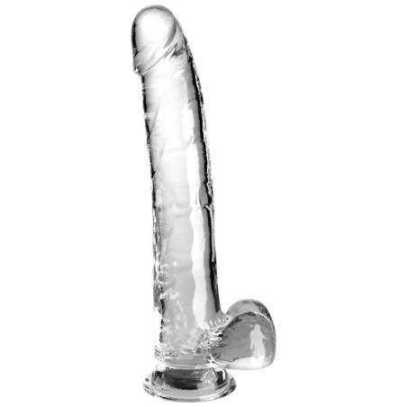 KING COCK - CLEAR GODE AVEC TESTICULES 24.8 CM TRANSPARENT 18055