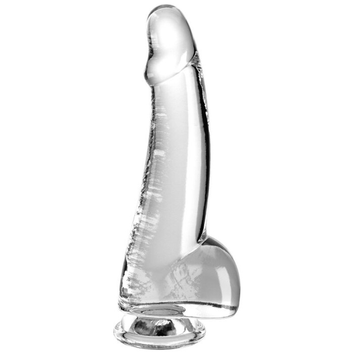 KING COCK - CLEAR GODE AVEC TESTICULES 15.2 CM TRANSPARENT 18056