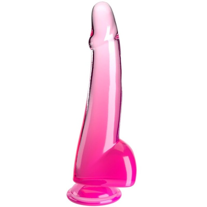 KING COCK - CLEAR GODE  TESTICULES 19 CM ROSE 18057