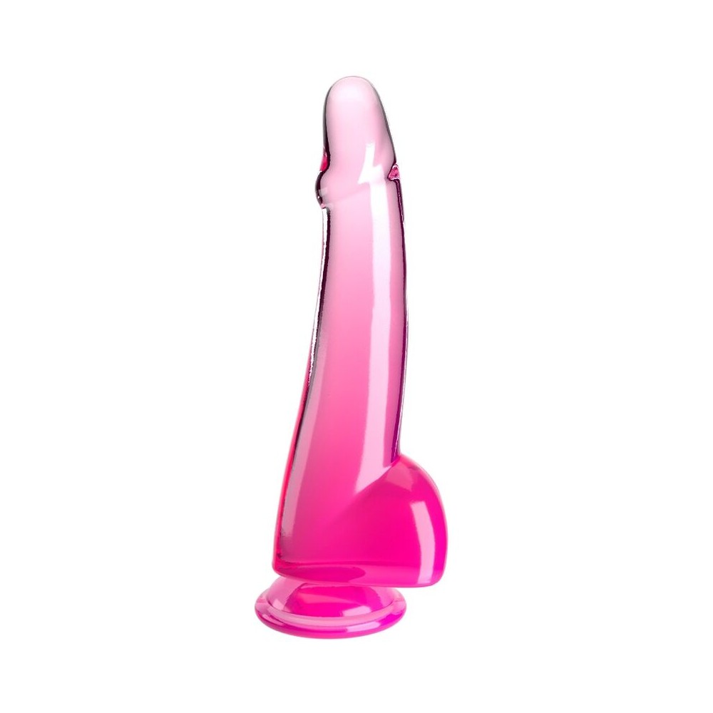 KING COCK - CLEAR GODE  TESTICULES 19 CM ROSE 18057