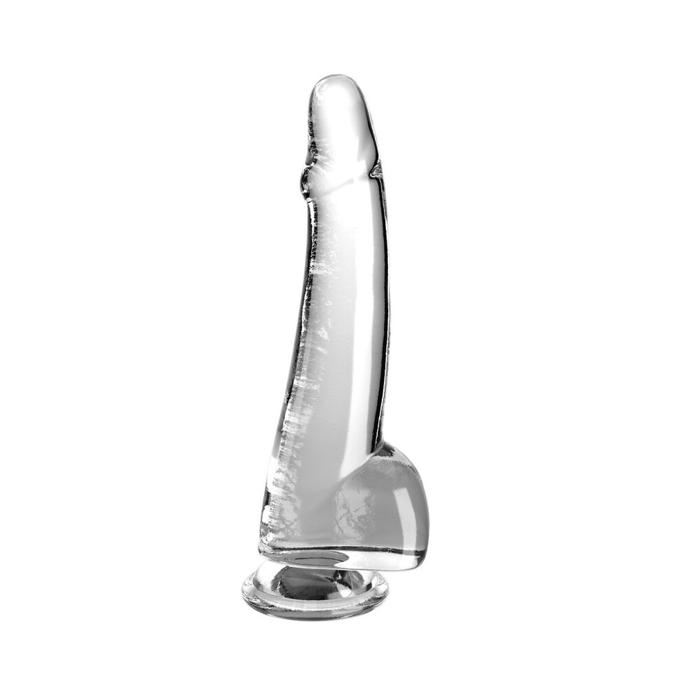 KING COCK - CLEAR GODE  TESTICULES 19 CM TRANSPARENT 18059