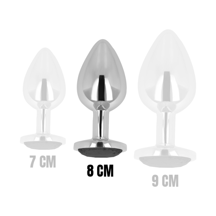 OHMAMA - PLUG ANAL AVEC CRISTAL NOIR 8 CM 15003