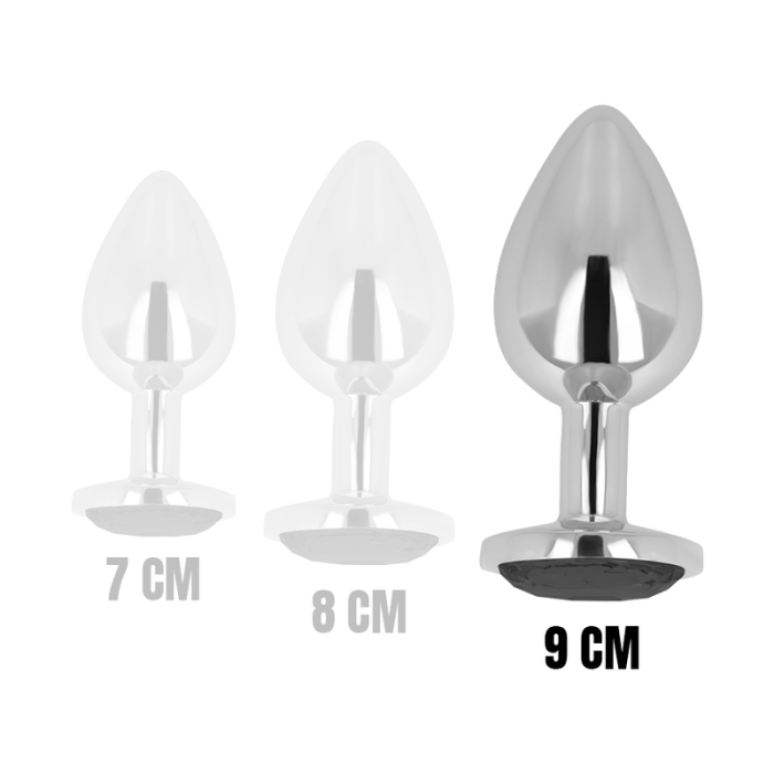 OHMAMA - PLUG ANAL AVEC CRISTAL NOIR 9 CM 15004