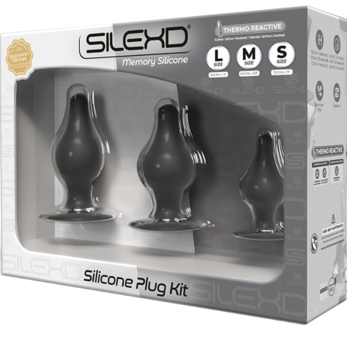 SILEXD - KIT PLUG ANAL PREMIUM SILEXPAN SILICONE THERMOREACTIF TAILLE S/M/L 15044