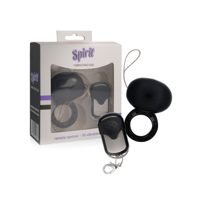 SPIRIT - VIBRATING TELECOMMANDE COCK RING NOIR