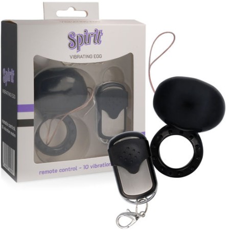 SPIRIT - VIBRATING TELECOMMANDE COCK RING NOIR 20295