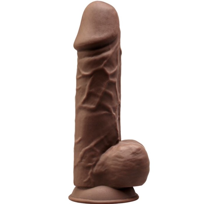 SILEXD - MODÈLE 1 PÉNIS RÉALISTE PREMIUM SILEXPAN SILICONE MARRON 21.5 CM