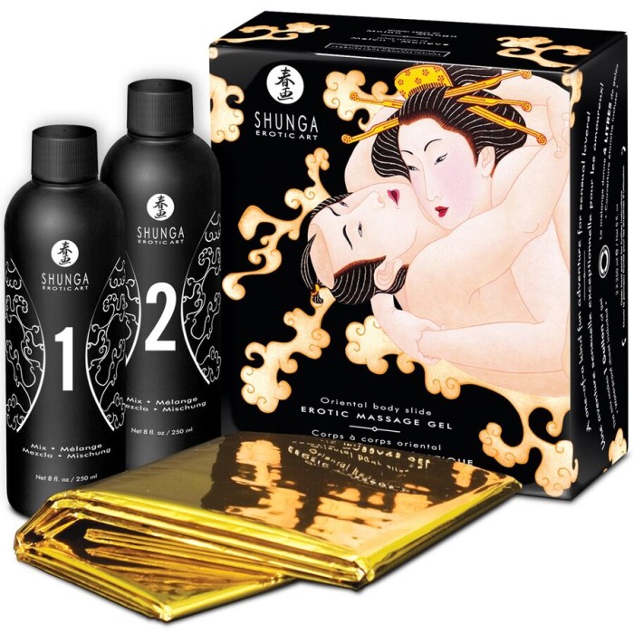 SHUNGA - GEL DE MASSAGE ÉROTIQUE CORPS À CORPS MELON MANGUE ORIENTAL