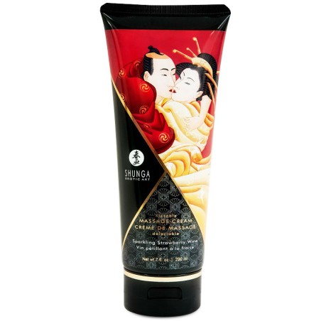 SHUNGA - CRÈME DE MASSAGE FRAISE ET CAVA 200 ML