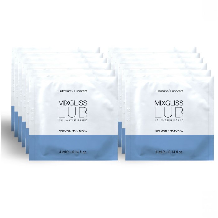 MIXGLISS - LUBRIFIANT NATUREL BASE D'EAU 12 UNIDOSE 4 ML