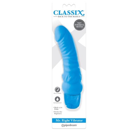 CLASSIX - GODE VIBRANTMR. RIGHT MULTI-SPEED 15,5 CM BLEU 2304