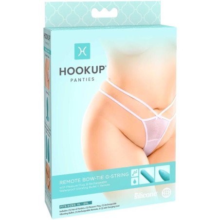 HOOK UP PANTIES - REMOTE BOW-TIE G-STRING SIZE XL/XXL