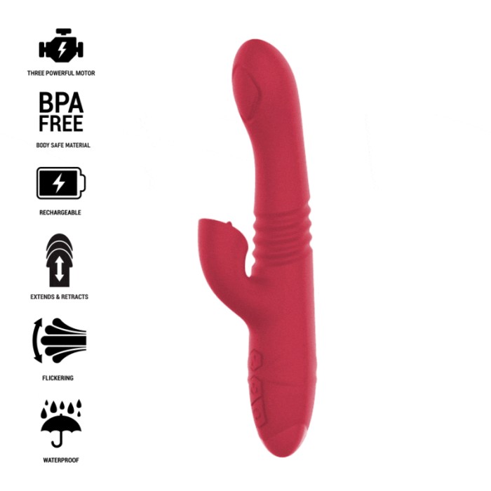 INTENSE - VIBRATEUR UP & DOWN RECHARGEABLE MULTIFONCTION DUA AVEC LANGUE ROUGE